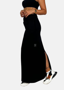 Gonna lunga cargo in felpa