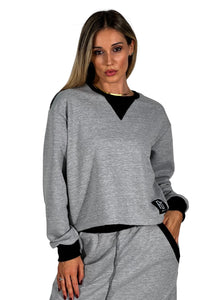 Felpa donna con dettagli a contrasto