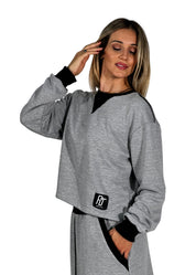 Felpa donna con dettagli a contrasto