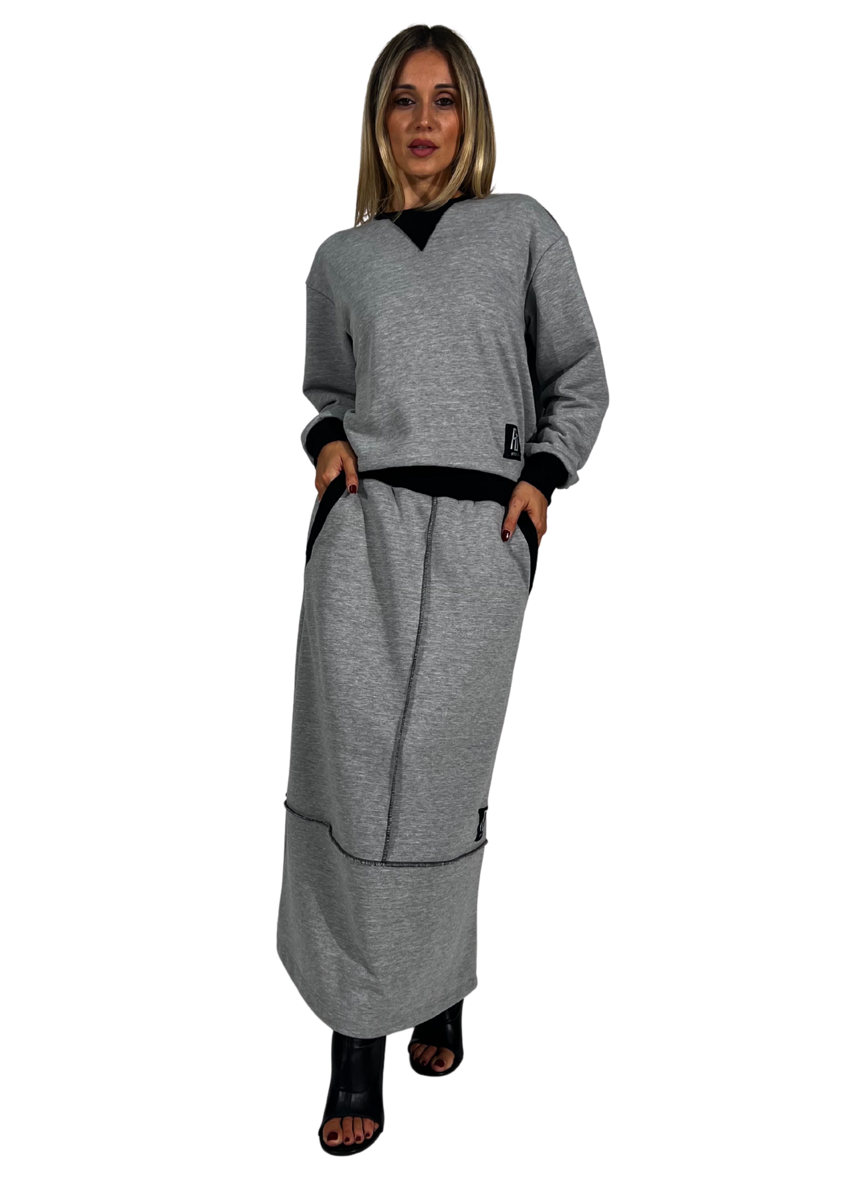 Felpa donna con dettagli a contrasto