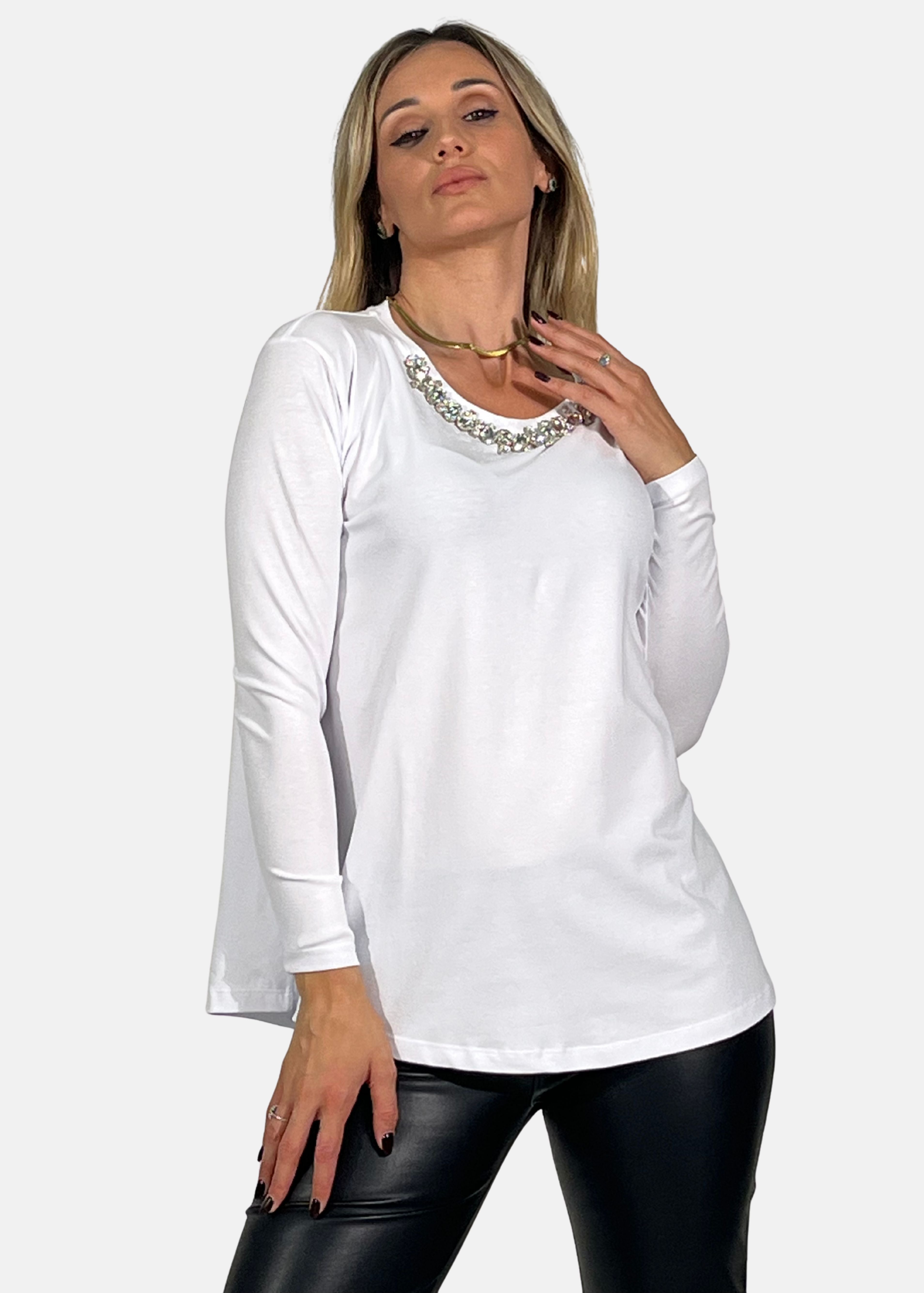 T-Shirt Donna con applicazione gioiello