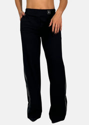 Pantaloni Donna con inserti in ecopelle