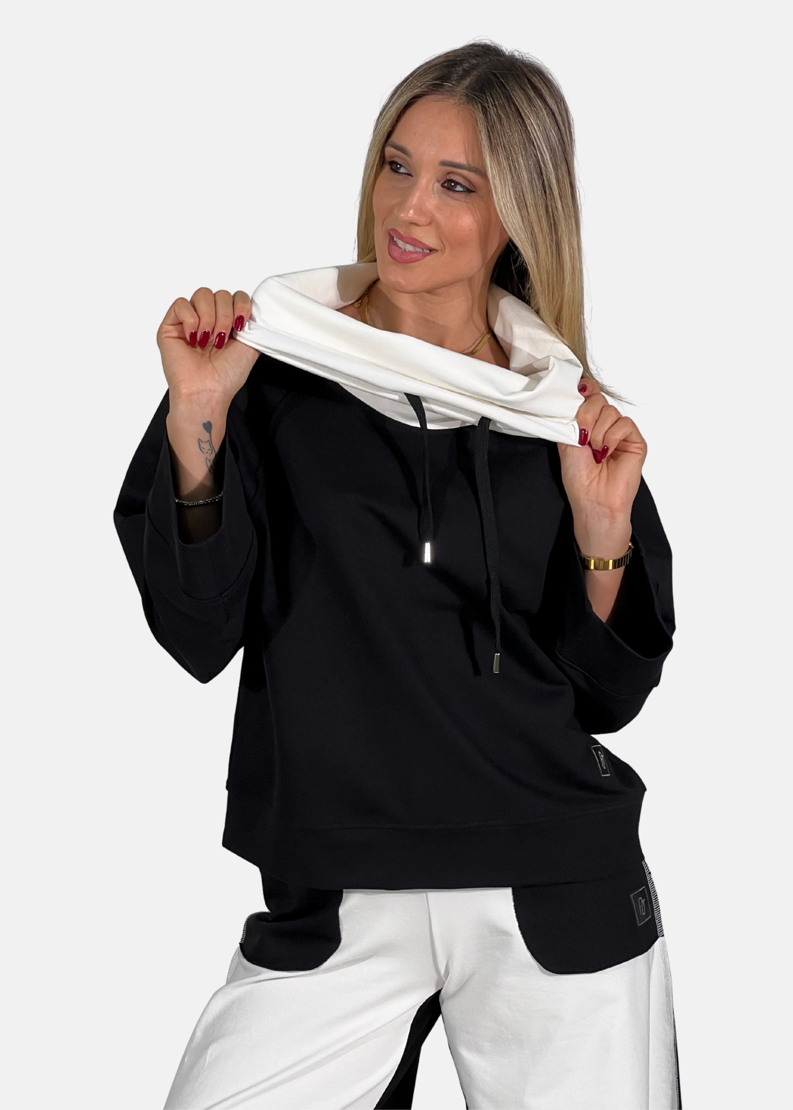 Felpa donna bicolore