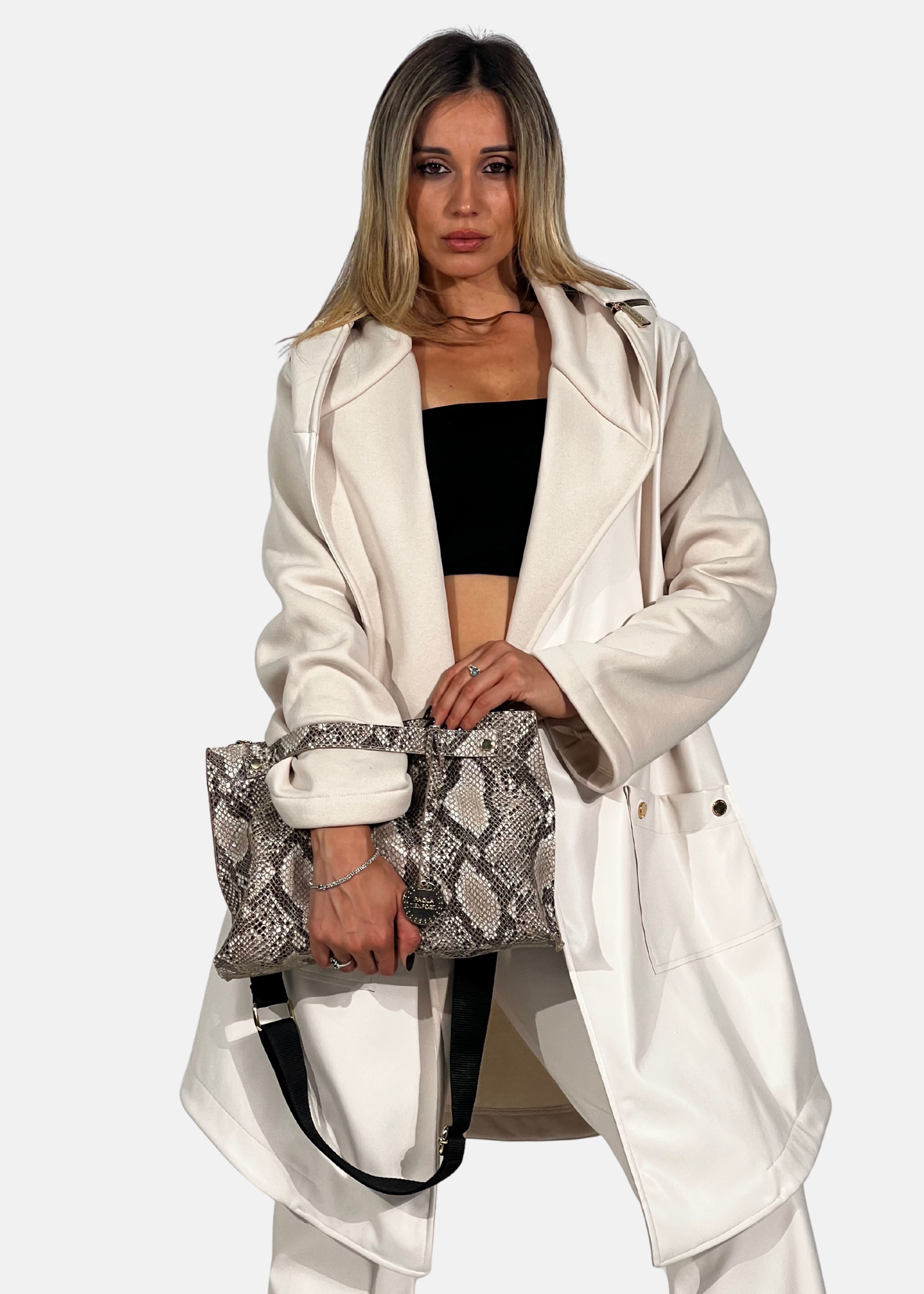 Borsa medium a tracolla  in pelle rettile