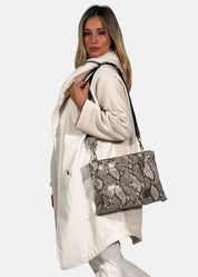 Borsa medium a tracolla  in pelle rettile