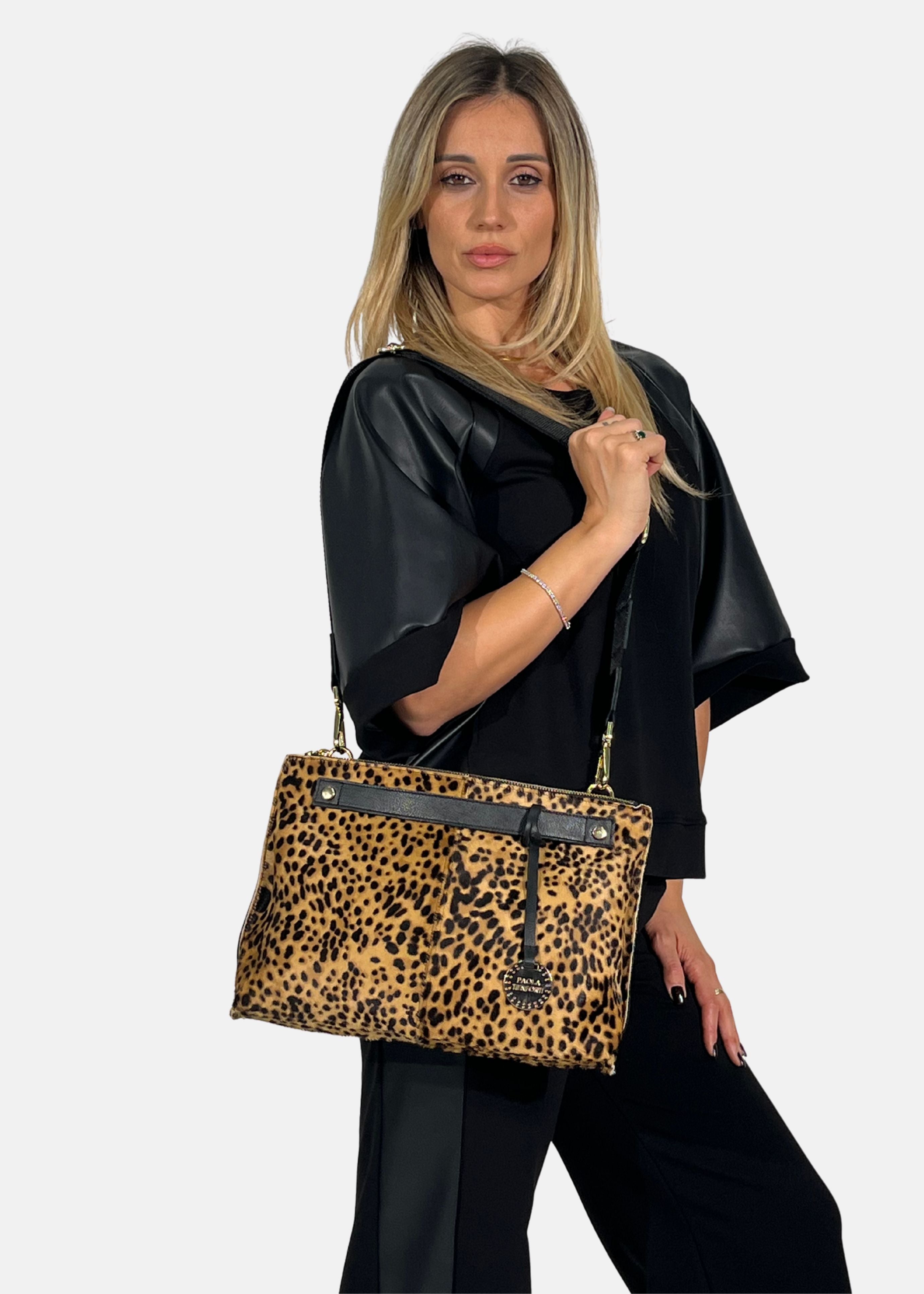 Borsa medium a tracolla  in Cavallino Animalier