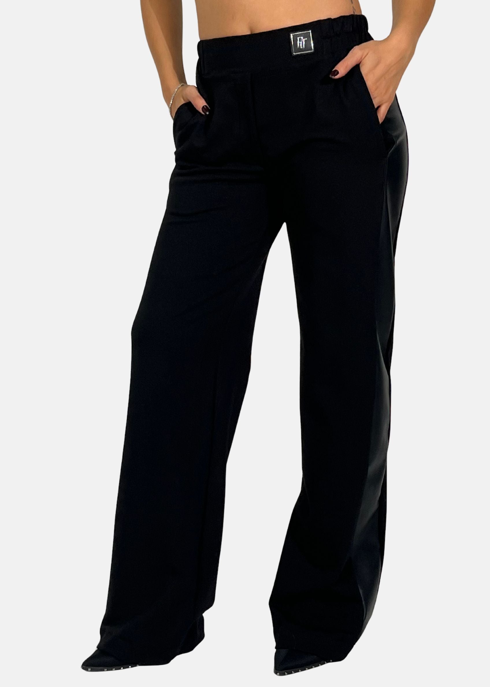 Pantaloni Donna con inserti in ecopelle