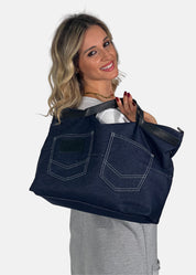Borsa a mano donna in Jeans e Pelle