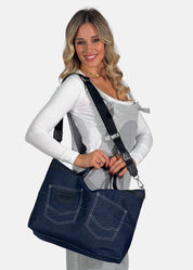 Borsa a mano donna in Jeans e Pelle