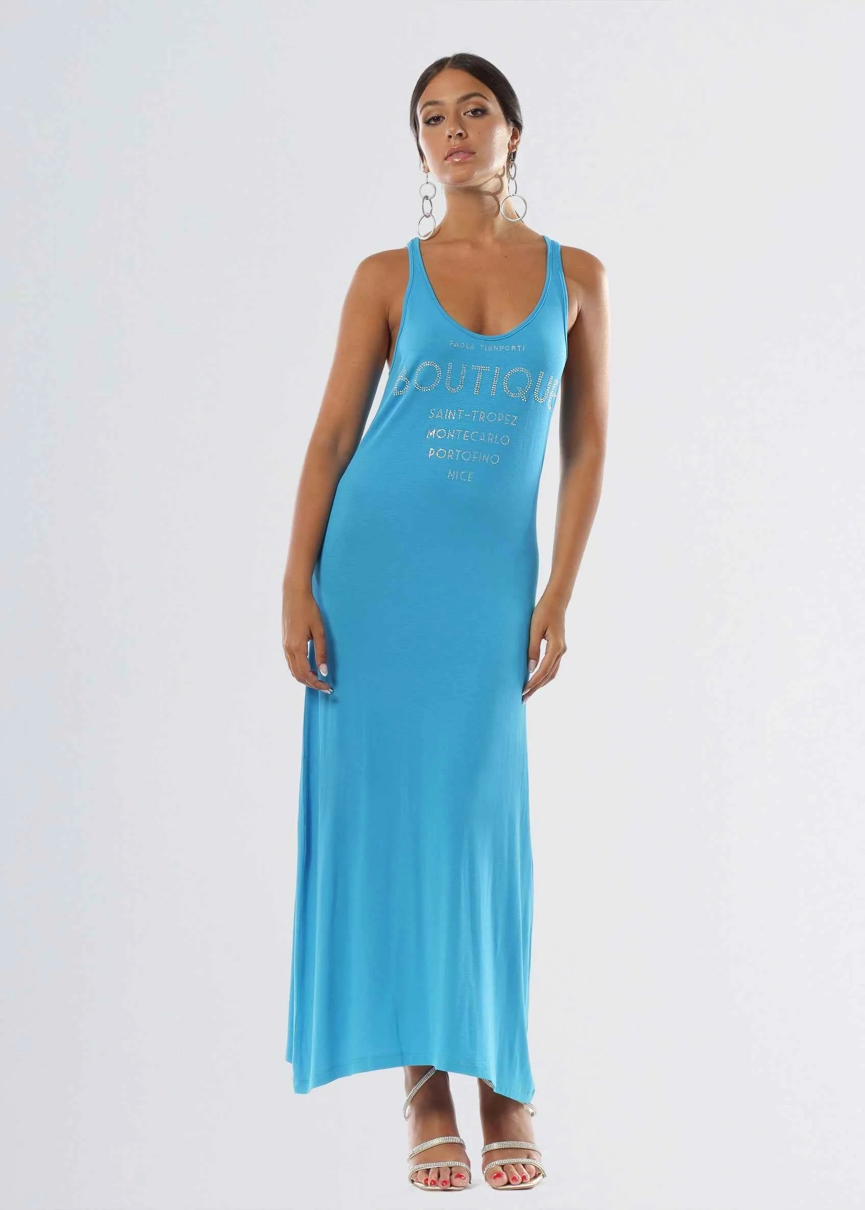 Abito jersey lungo sales