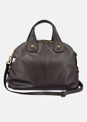 Bauletto in pelle da donna con dettagli oro