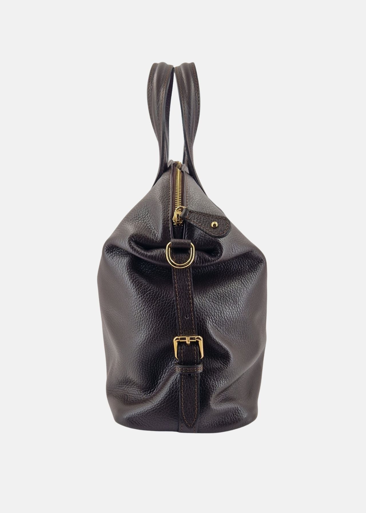 Bauletto in pelle da donna con dettagli oro