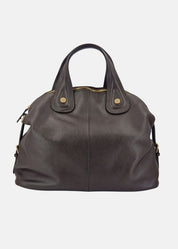 Bauletto in pelle da donna con dettagli oro