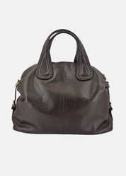 Bauletto in pelle da donna con dettagli oro