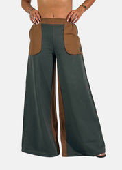 Pantalone a palazzo donna bicolore