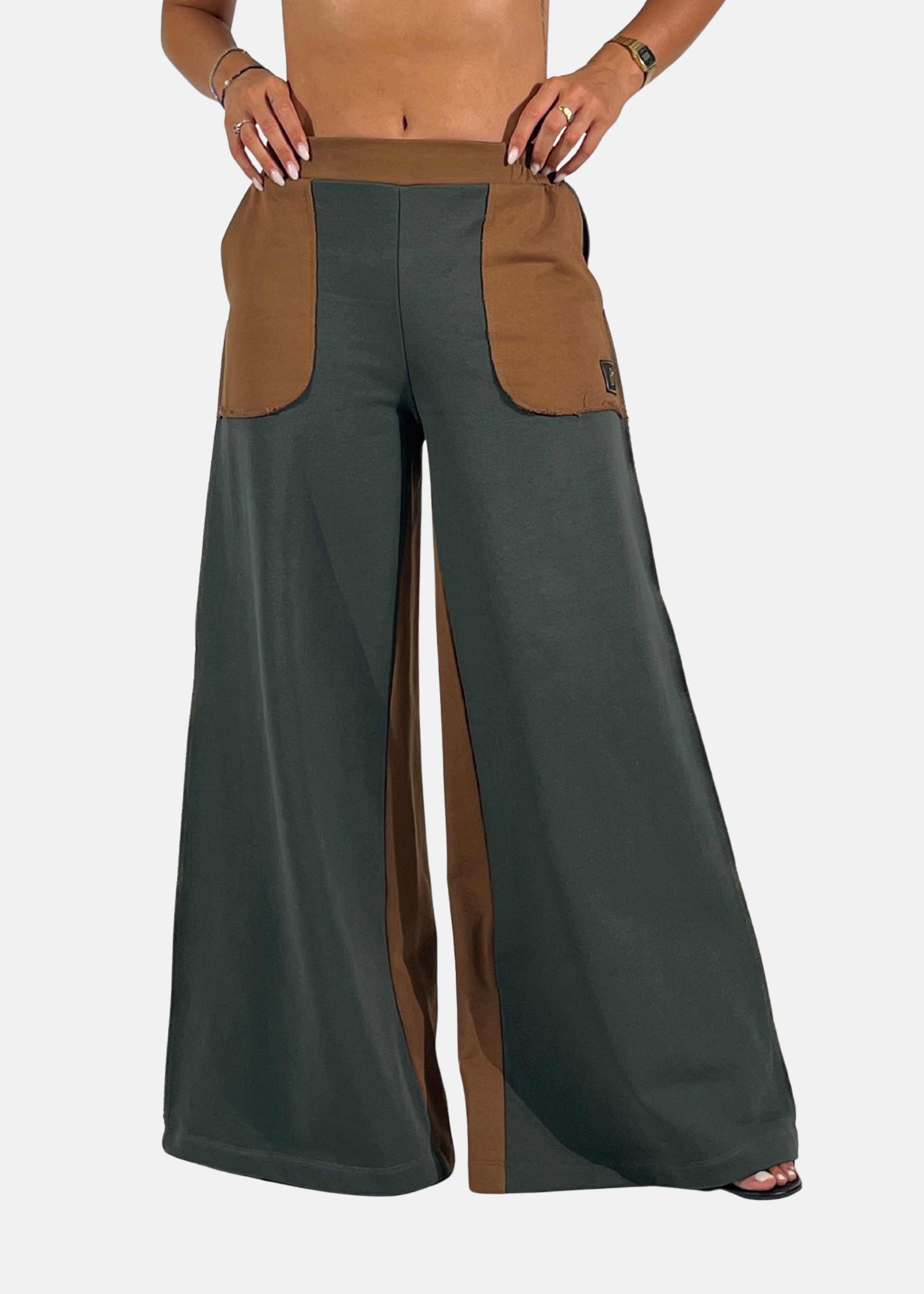 Pantalone a palazzo donna bicolore