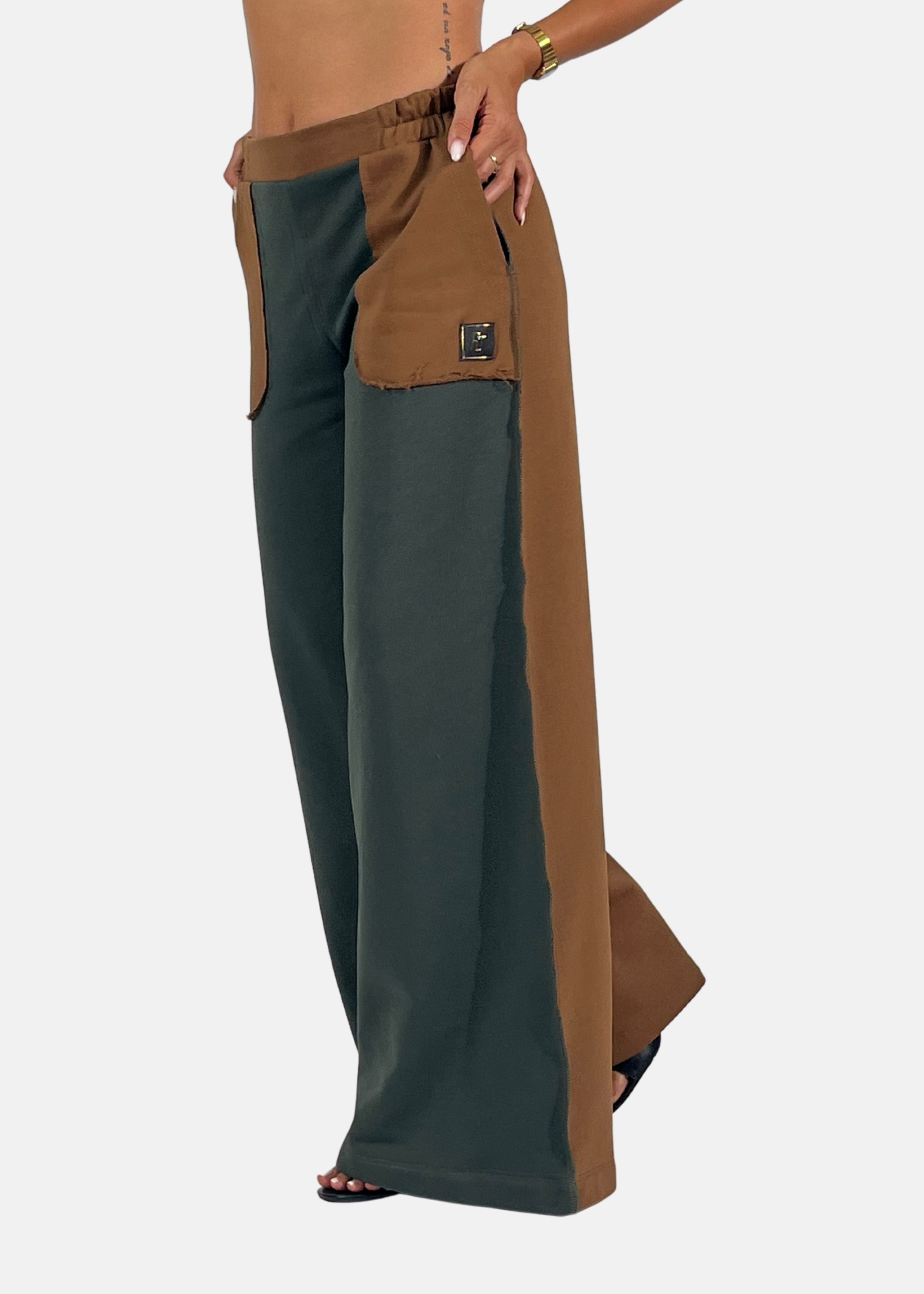 Pantalone a palazzo donna bicolore