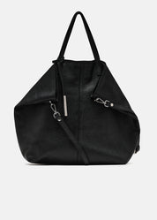 Shopper large in pelle morbida con dettagli oro