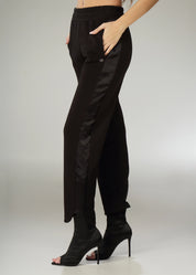 Pantalone con fascia in raso