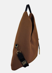 Sacca hobo in tessuto tecnico traforato con dettagli oro