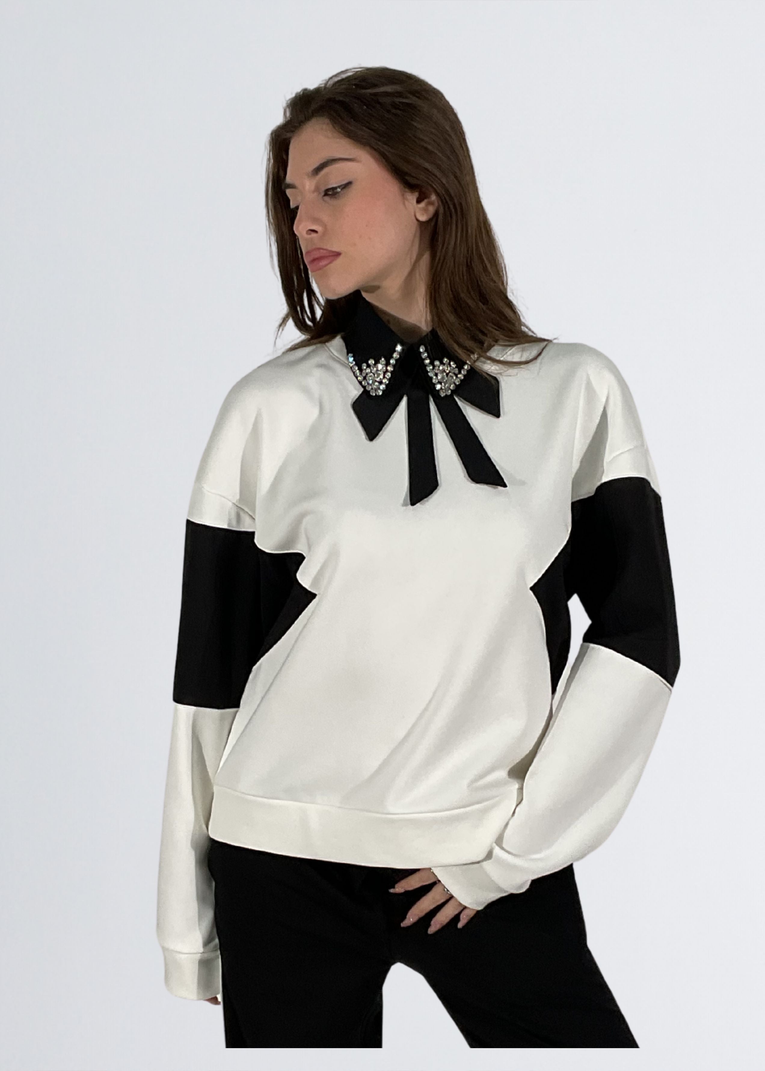 Felpa con collo camicia