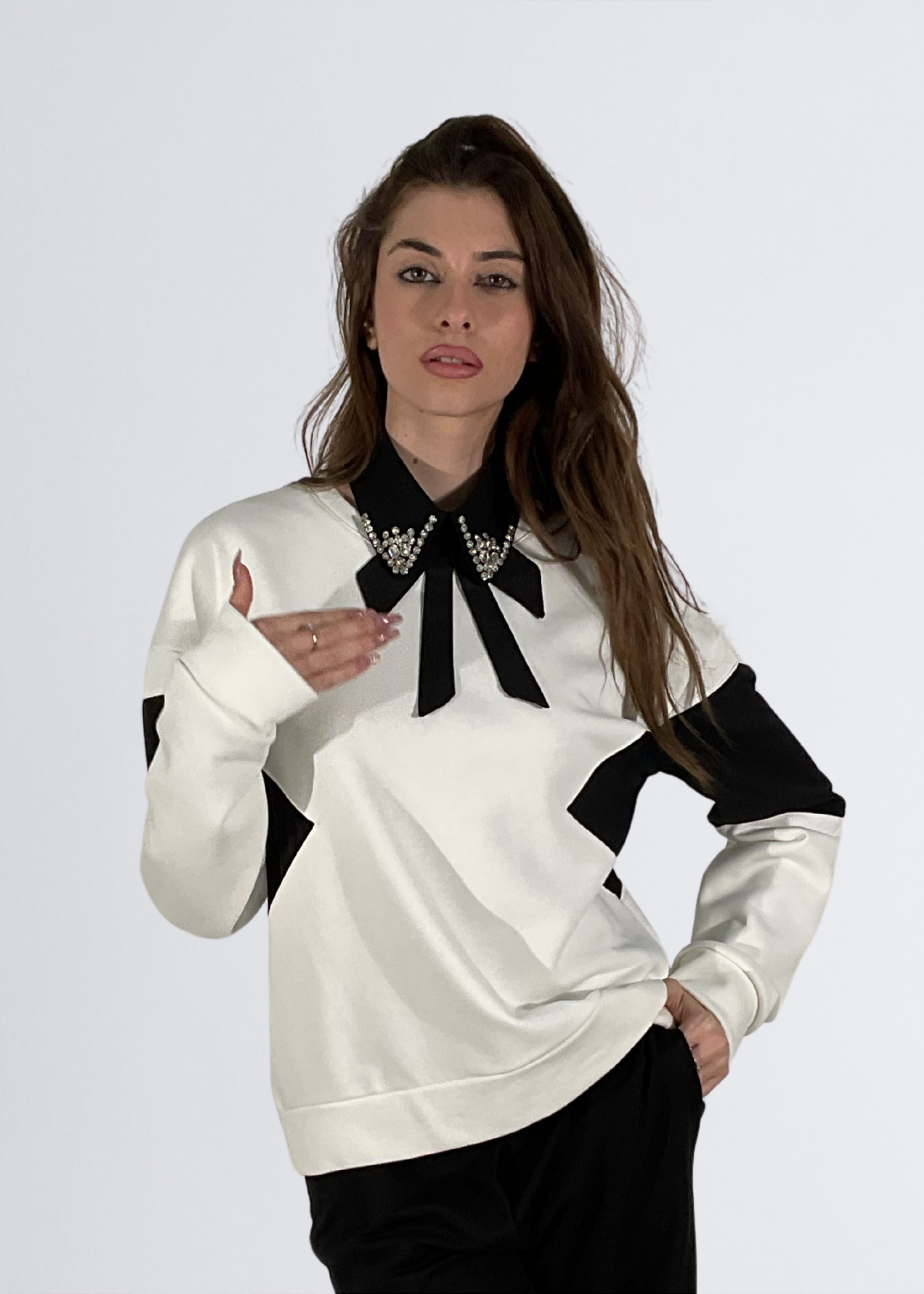 Felpa con collo camicia