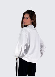 Felpa scollo a V con spilla