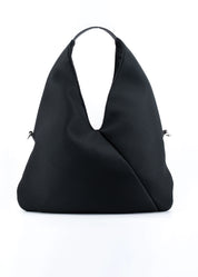 Sacca hobo in tessuto tecnico traforato con tasche e dettagli argento