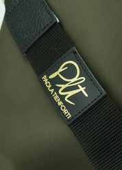 Sacca hobo in nylon con dettagli oro