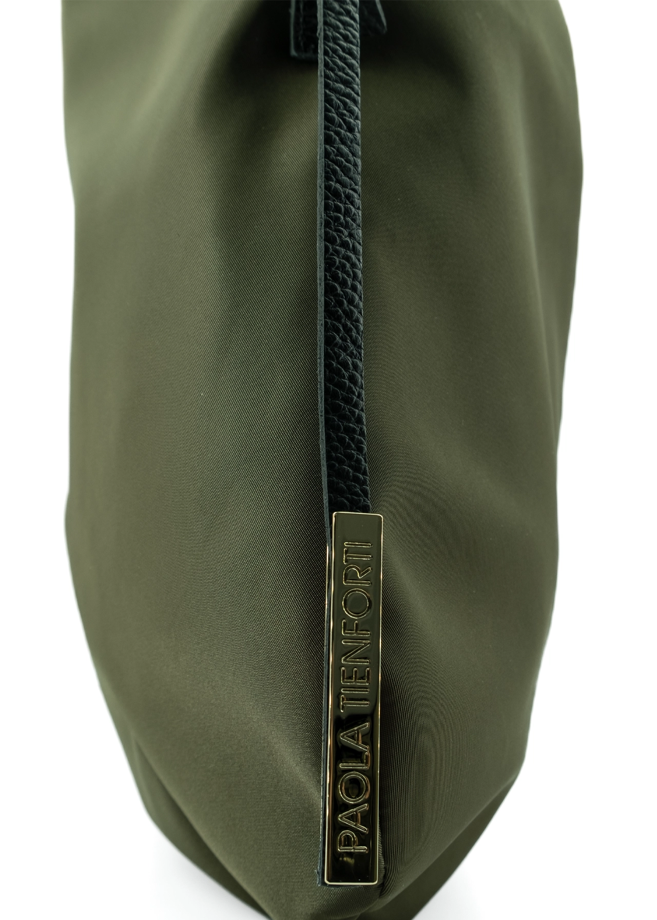 Sacca hobo in nylon con dettagli oro