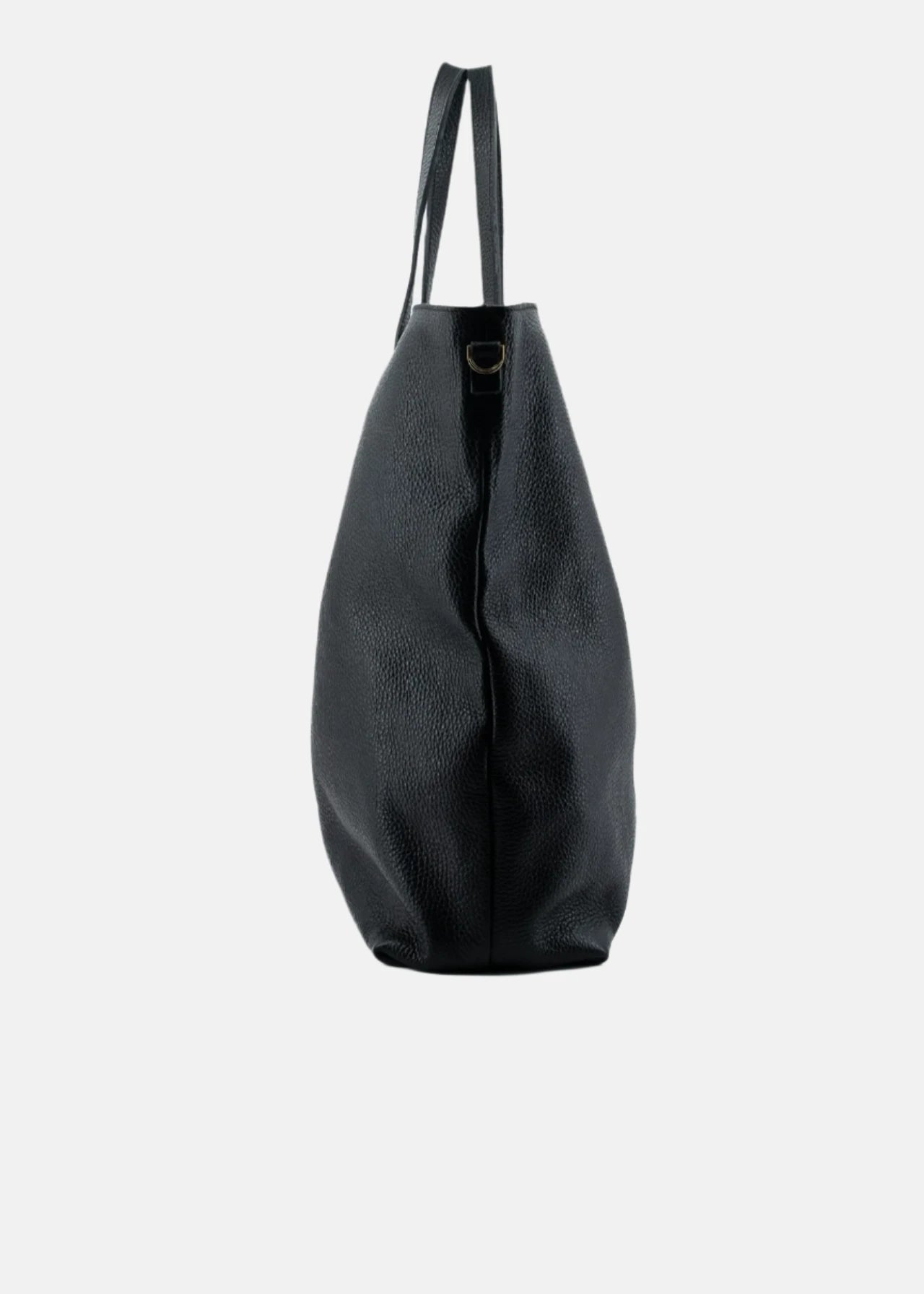 Shopper large in pelle morbida con dettagli oro