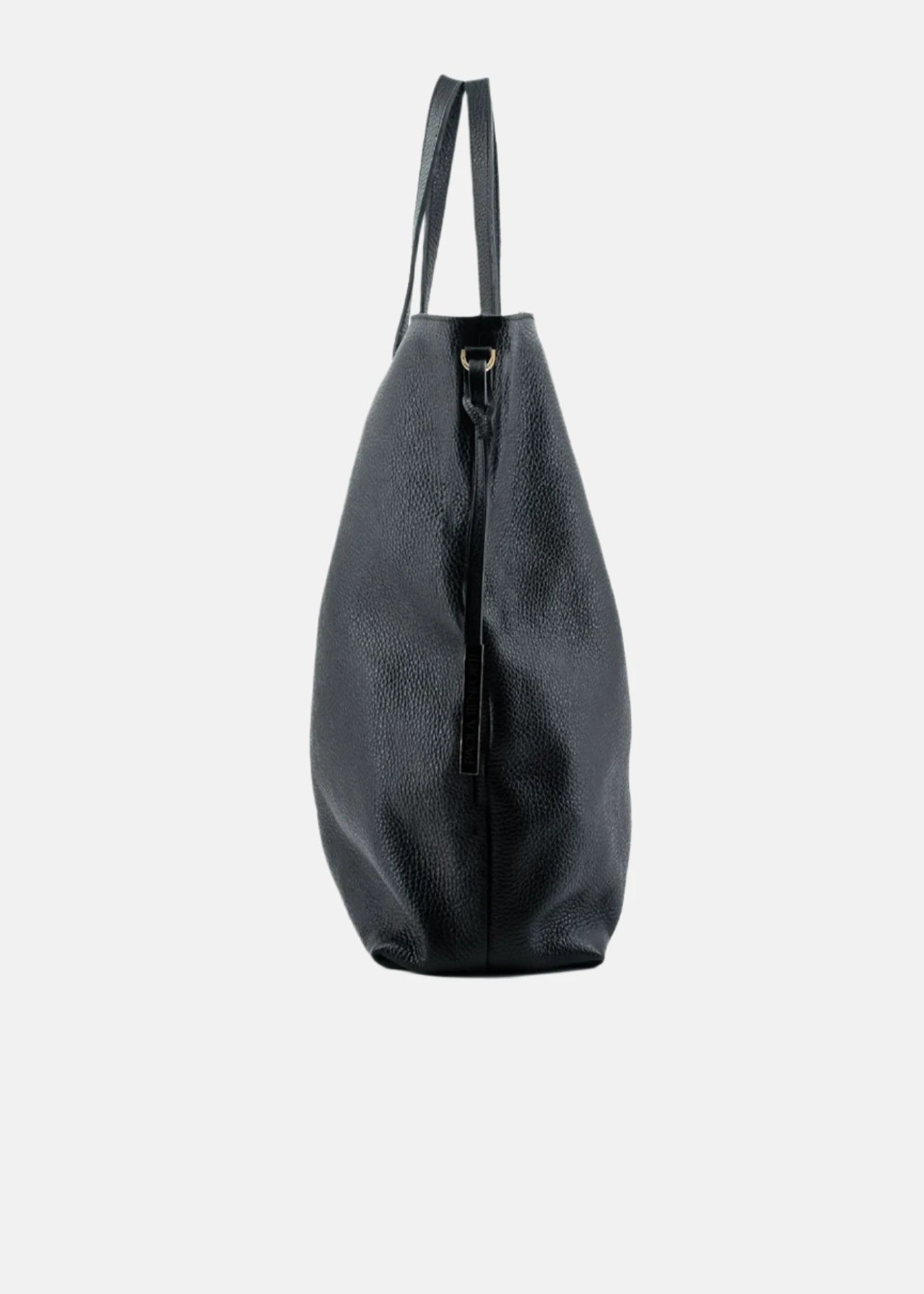 Shopper large in pelle morbida con dettagli oro