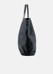 Shopper large in pelle morbida con dettagli oro