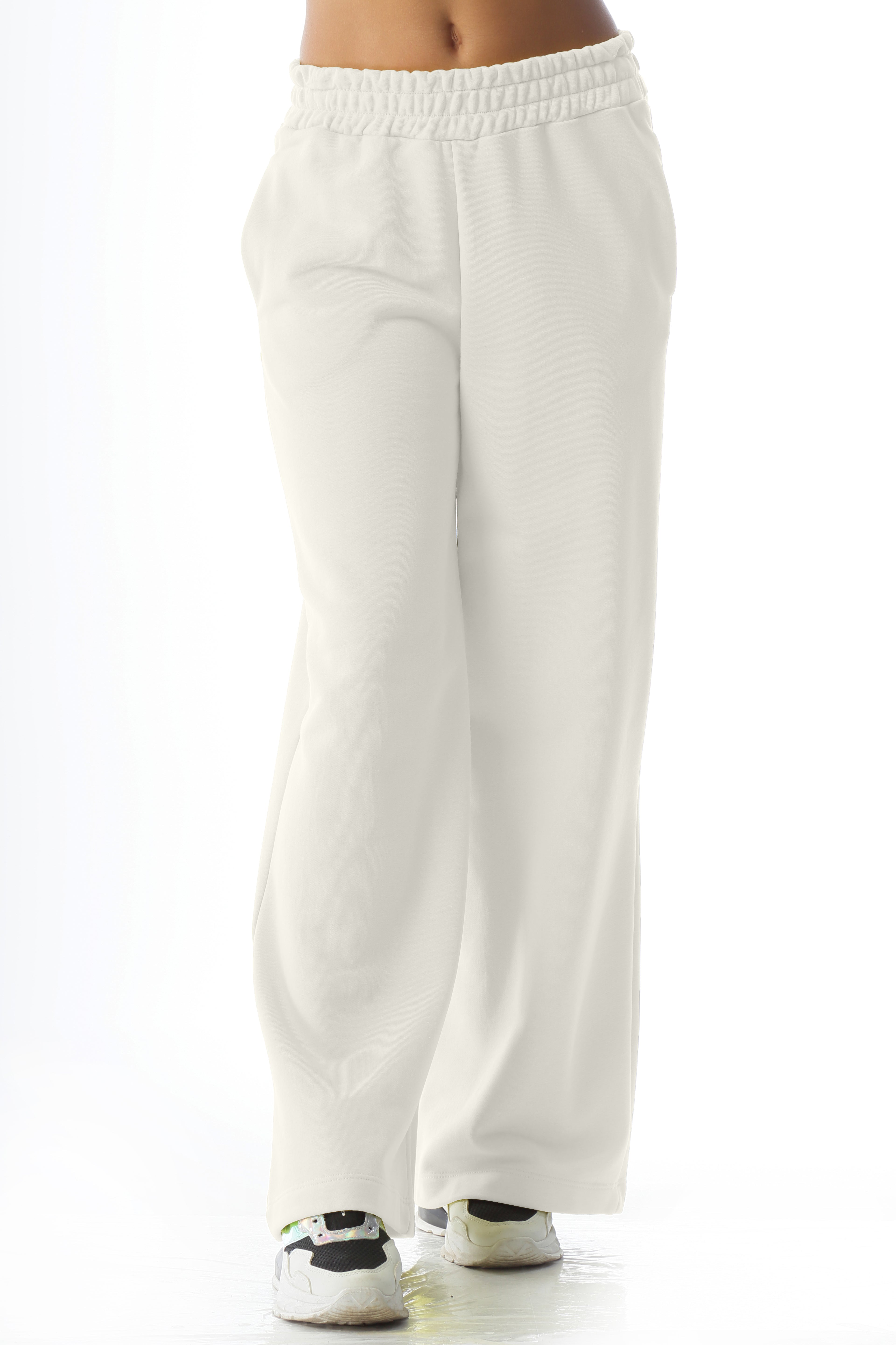 Pantalone palazzo in cotone stretch