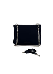 Pochette in neoprene con dettagli argento