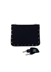 Pochette in neoprene con dettagli argento