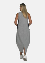 Abito lungo in felpa e jeans con tasconi
