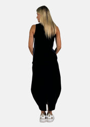 Abito lungo in felpa e jeans con tasconi