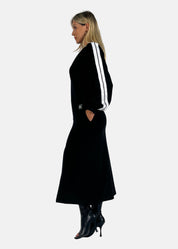 Abito lungo in felpa con zip