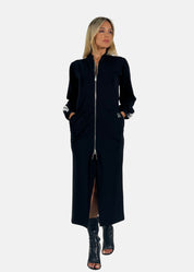 Abito lungo in felpa con zip