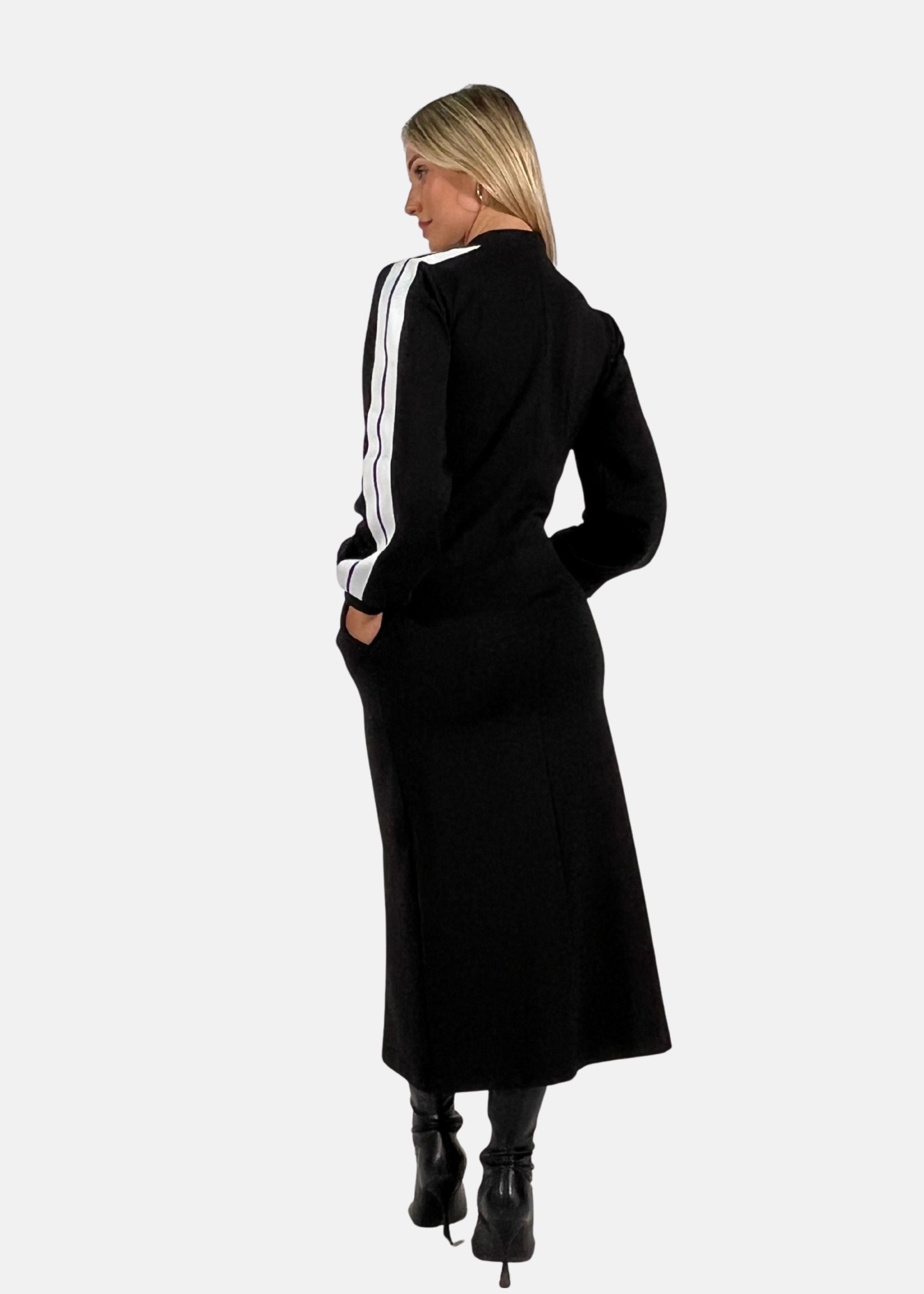 Abito lungo in felpa con zip