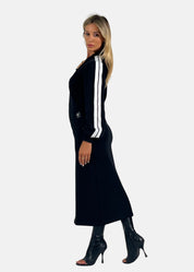 Abito lungo in felpa con zip