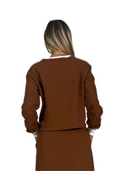 Felpa donna con dettagli a contrasto