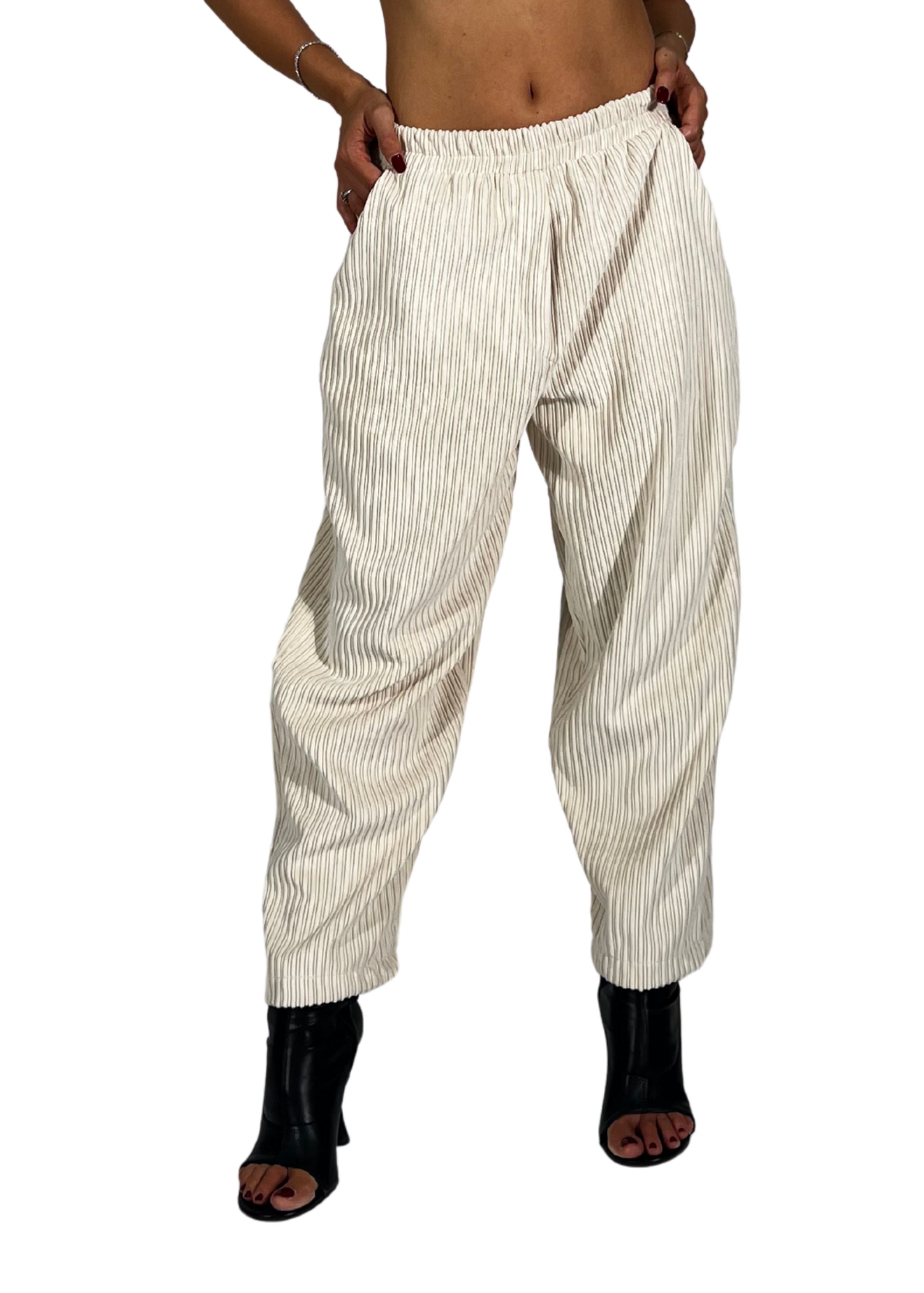 Pantalone donna in velluto a coste