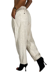Pantalone donna in velluto a coste