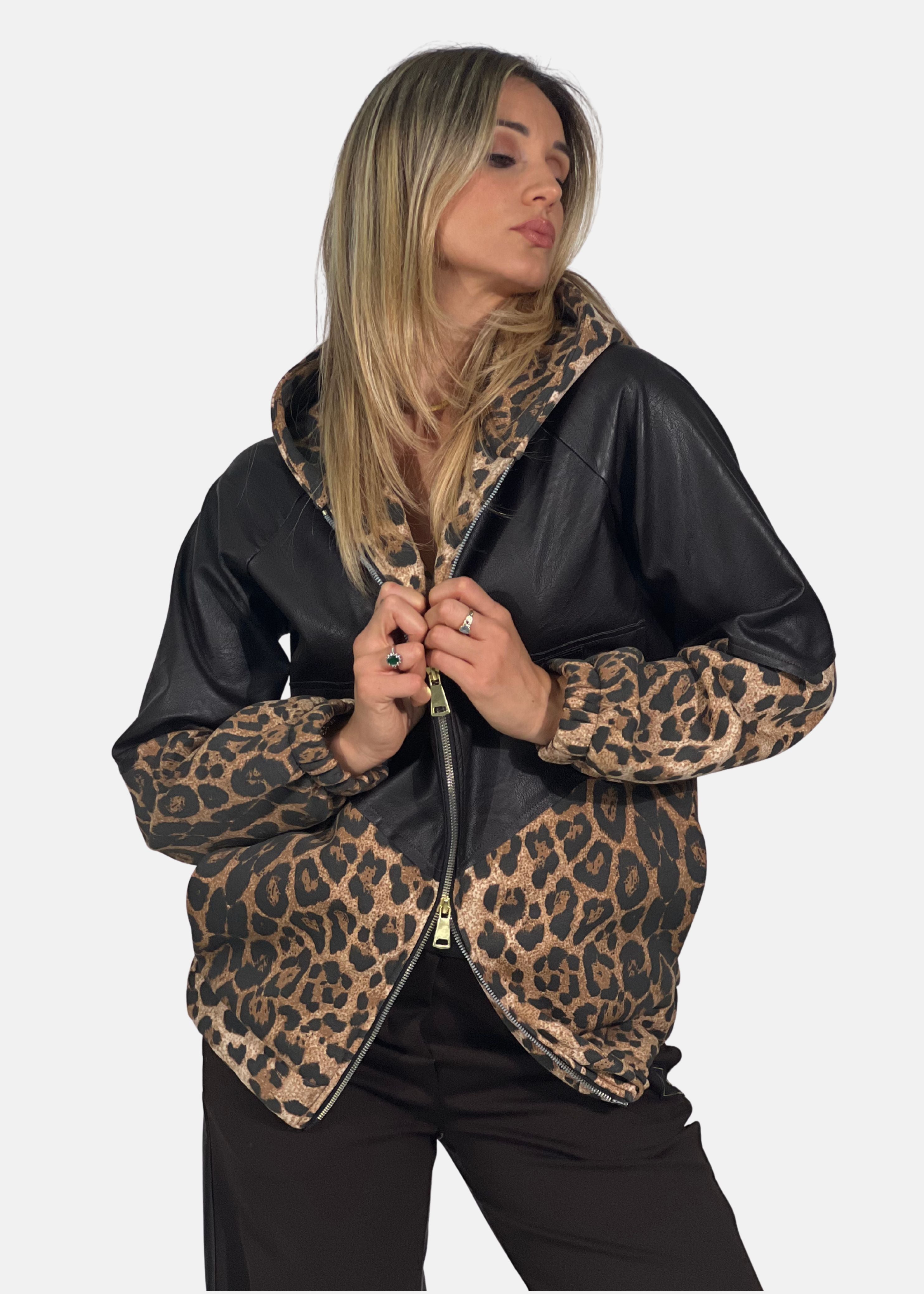 Bomber donna in Ecopelle e maculato - Paola Tienforti - Sito Ufficiale