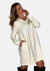 Abito scollo a V in tessuto soft