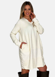 Abito scollo a V in tessuto soft