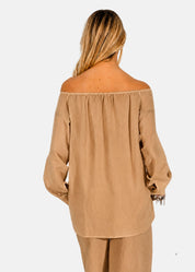 Camicia in lino e viscosa