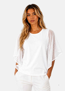 Maglia con Maniche Volant in Rete